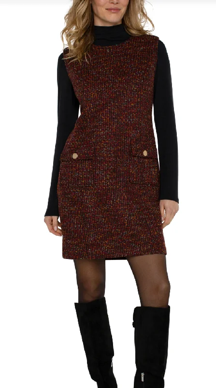 Liverpool Sleeveless Shift Dress - Bordeaux Tunics Exclusive limited