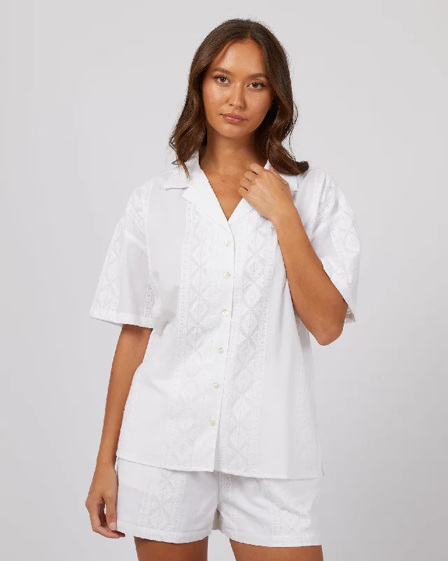 Nova Shirt White-- Collared Crew Neck Turtle Neck