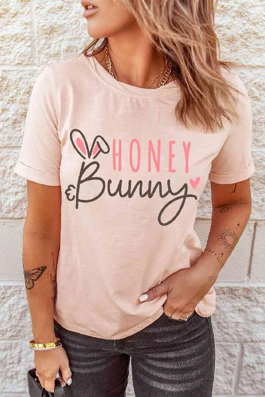 HONEY BUNNY Easter Ladies T-Shirt-- Hooded Caped Shawl Collar