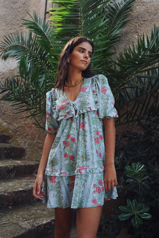 The Mercedes Dress - Tropics Stripe Tunics Wedding white