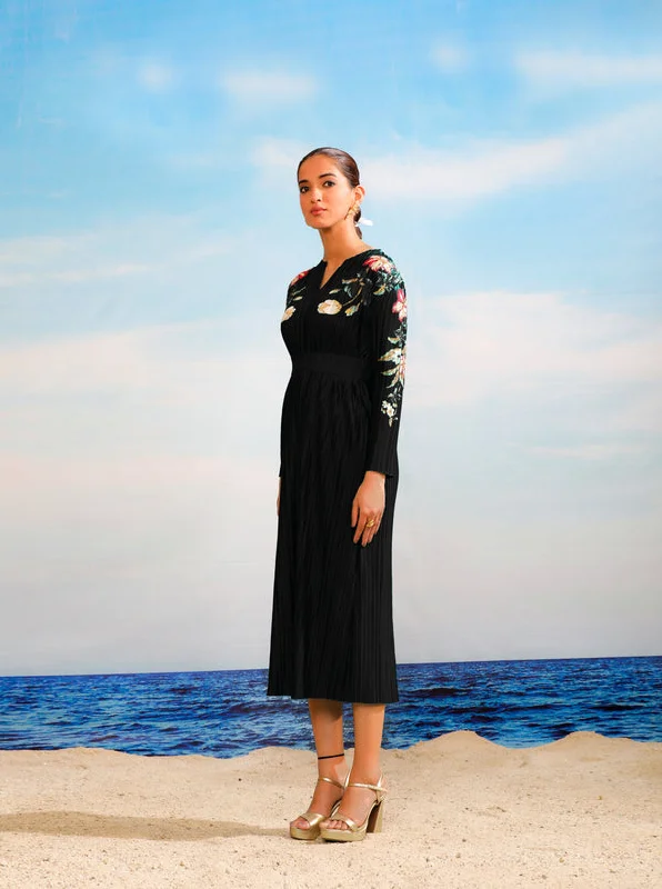 Tulip Long Dress - Black Tunics Versatile all-occasion