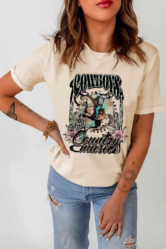 Cowboys & Country Music Ladies T-Shirt-- Terry Blend Velvet Blend Canvas Blend