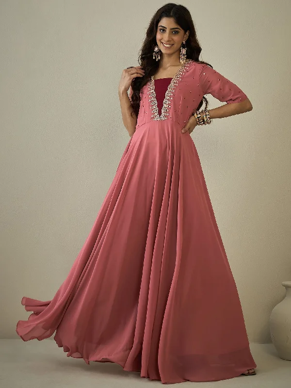 Embroidered Maxi Ethnic Dress Tunics Brand named