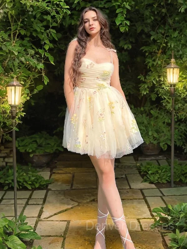 A-line/Princess Straps Short/Mini Lace Homecoming Dress with Ruffles Tunics Office stylish A-line/Princess Straps Short/Mini Lace Homecoming Dress with Ruffles Tunics Office stylish