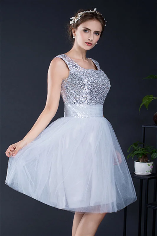 Short Sequin Tulle Lace-up Knee-length Homecoming Dresses Pencil Office Professional Short Sequin Tulle Lace-up Knee-length Homecoming Dresses Pencil Office Professional