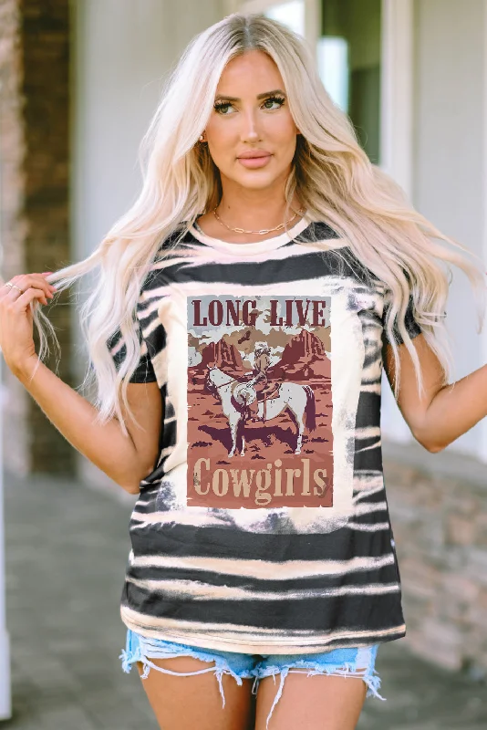 Long Live Cowgirls Ladies T-Shirt-- Spandex Blend Rayon Blend Denim Blend
