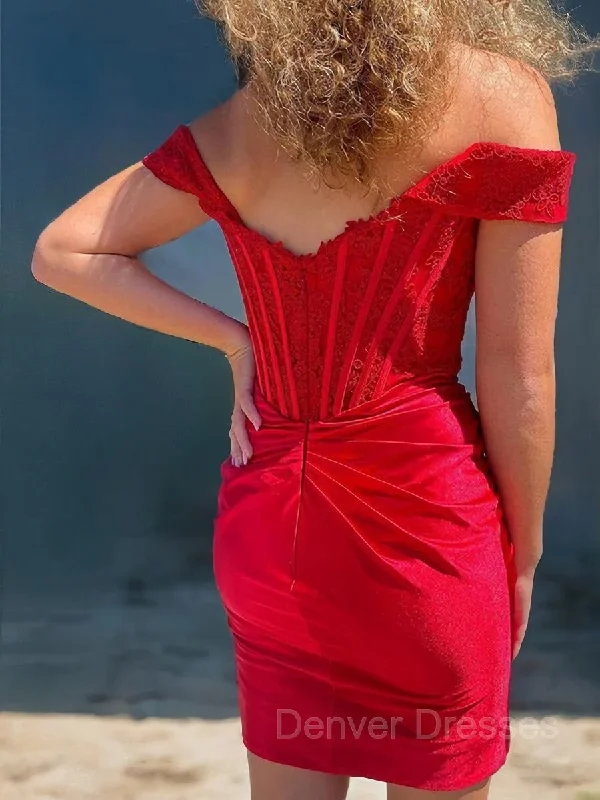 Sheath/Column Off-the-Shoulder Corset Short/Mini Elastic Woven Satin Homecoming Dresses Tunics Denim casual Sheath/Column Off-the-Shoulder Corset Short/Mini Elastic Woven Satin Homecoming Dresses Tunics Denim casual
