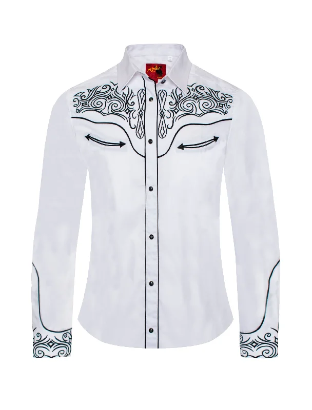 Women’s Western Embroidered Shirts-LS500-518-- Elasticated Padded Insulated