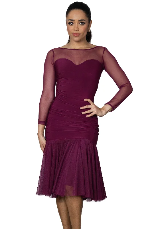 Dance America D2405 Short Ruched Sweetheart Latin Practice Dress with Mesh Skirt in Stock Tunics Sophisticated sleek Dance America D2405 Short Ruched Sweetheart Latin Practice Dress with Mesh Skirt in Stock Tunics Sophisticated sleek