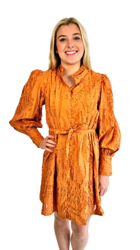 Endless Rose Orange Burnout Dress Tunics Versatile all-occasion