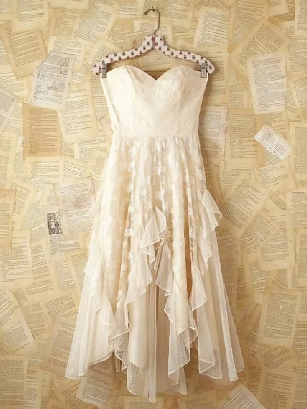 Short Sweetheart Lace Champagne Homecoming Dress, Short Lace Dress Boat Neckline Classic Short Sweetheart Lace Champagne Homecoming Dress, Short Lace Dress Boat Neckline Classic