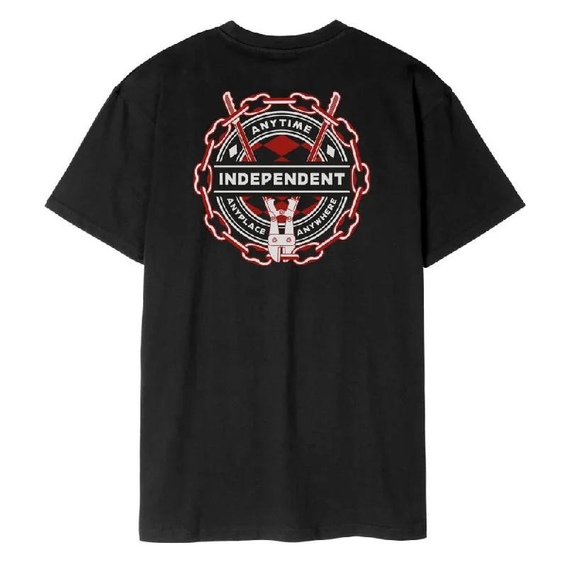 Independent T-Shirt Anytime Anywhere Chain - Black-- Sequined Glittery Shiny