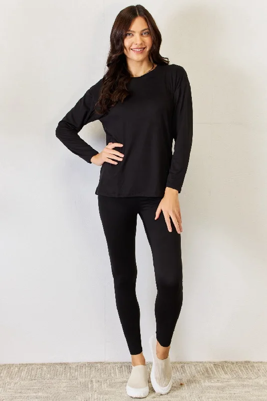 JULIA Long Sleeve T-Shirt and Leggings Set-- Striped Floral Plaid