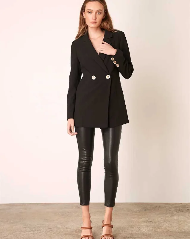 Quinn Blazer - Black Cotton Blend Blazer