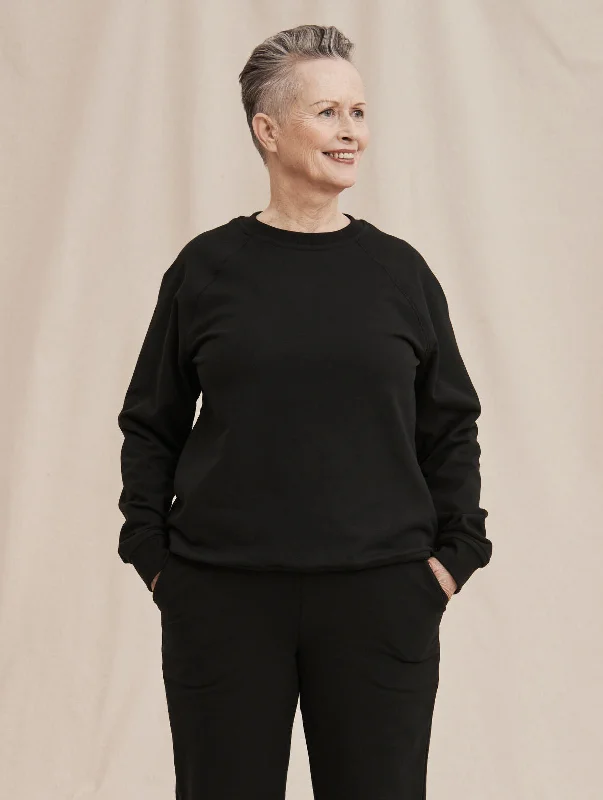 Maiju Sweatshirt Black Hoodie with Turtle Neck Cozy Winter