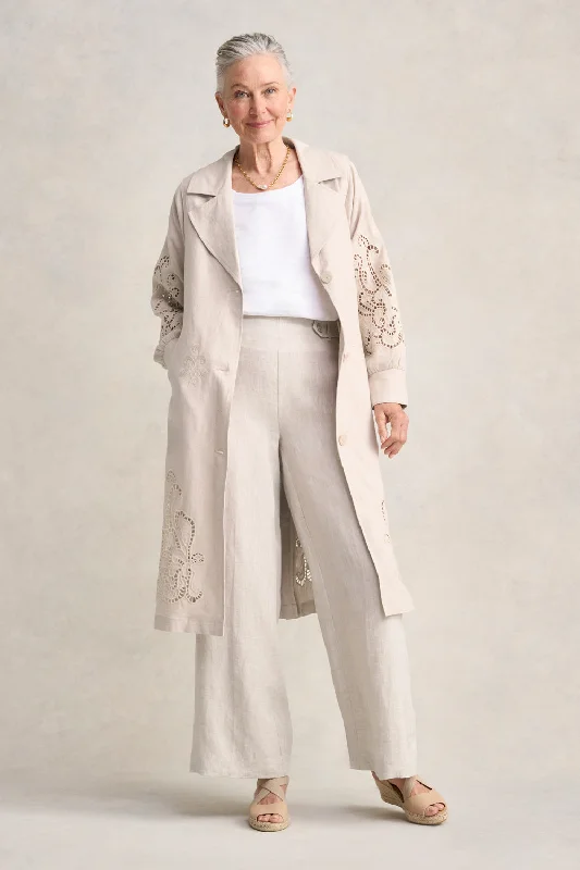 Embroidered Trench Coat - Sienna Vest Waistcoat Gilet