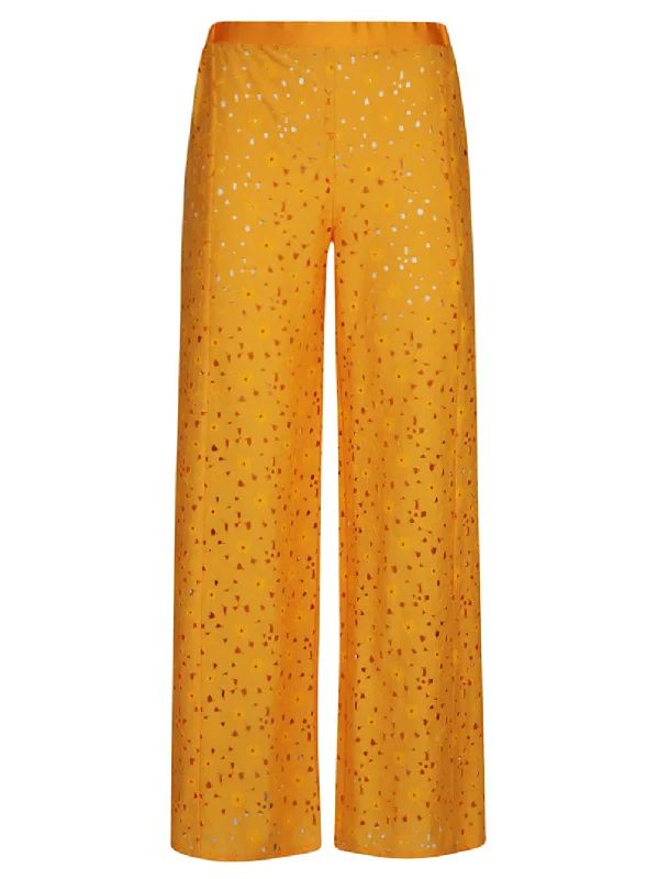Feel Me Fab Trousers Yellow Trousers Print Floral