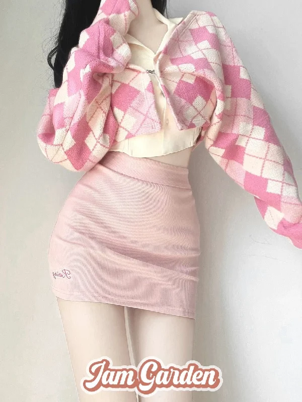 [Spring Girl] - Cardigan Halter Top Bustier Patchwork Embroidered Appliqued