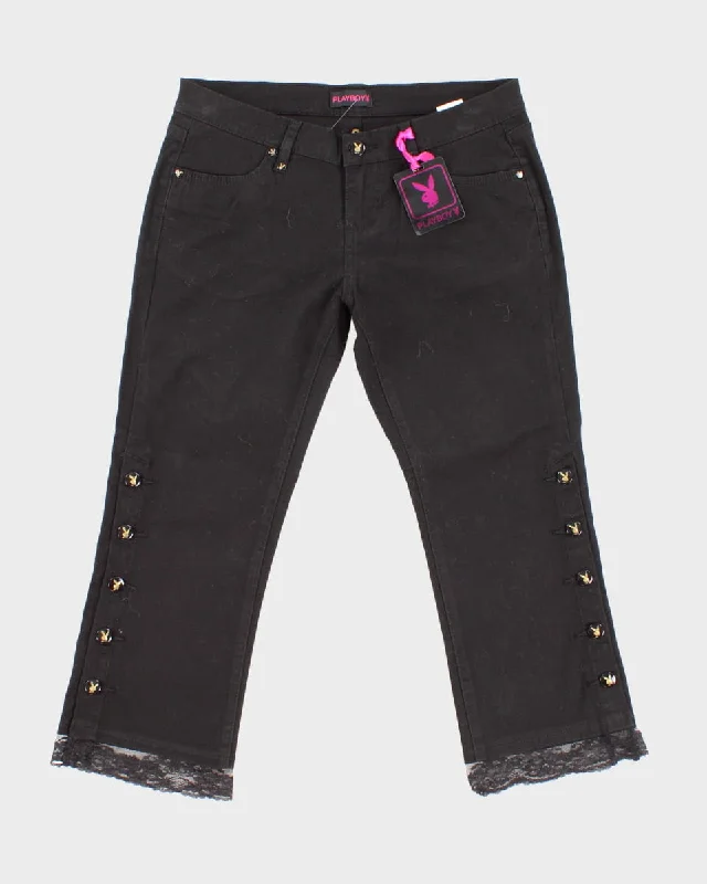 Y2K 00s Playboy Three Quarter Trousers - W32 L23 Trousers Occasion Special
