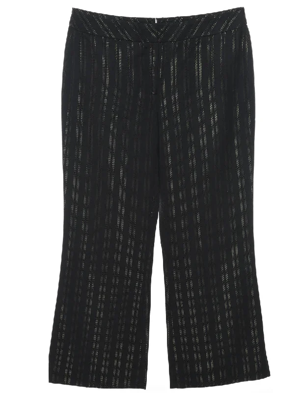 Striped Black Trousers - W32 L26 Trousers Canvas Durable