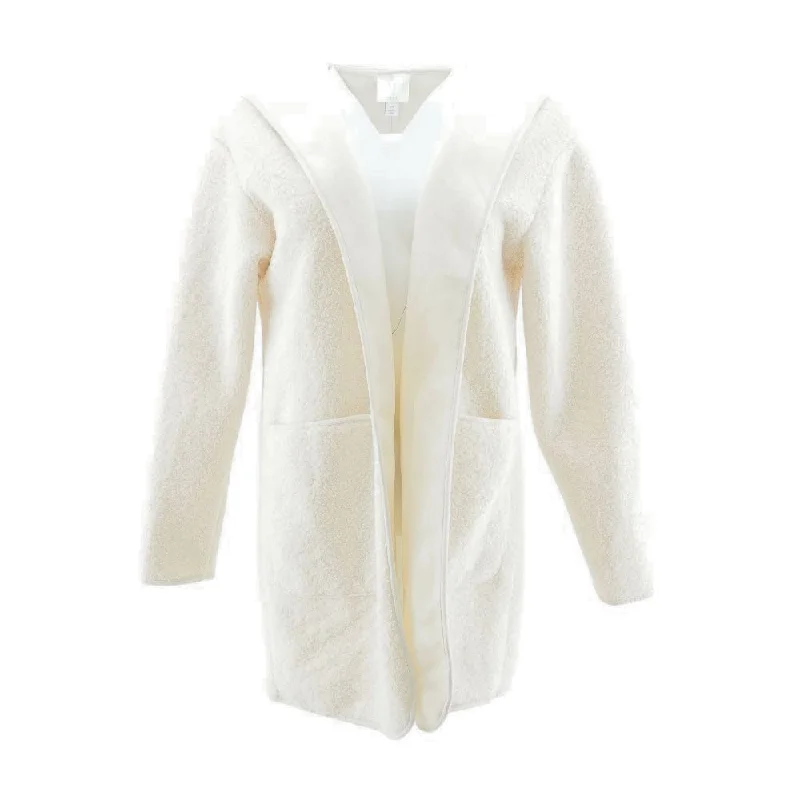 Ivory Solid Coat Faux Fur Real Fur Shearling