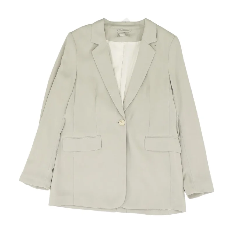 Green Solid Blazer Women's Vintage Jacket