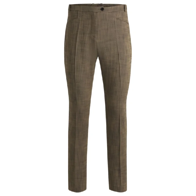 Relaxed-fit trousers in melange stretch sharkskin fabric Trousers versatile functional
