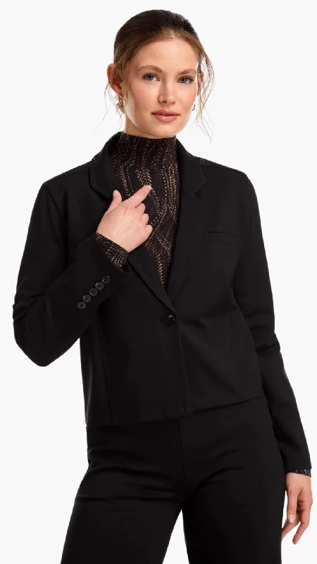 Black Cropped Blazer. Style FD1110396 Women's Unique Blazer
