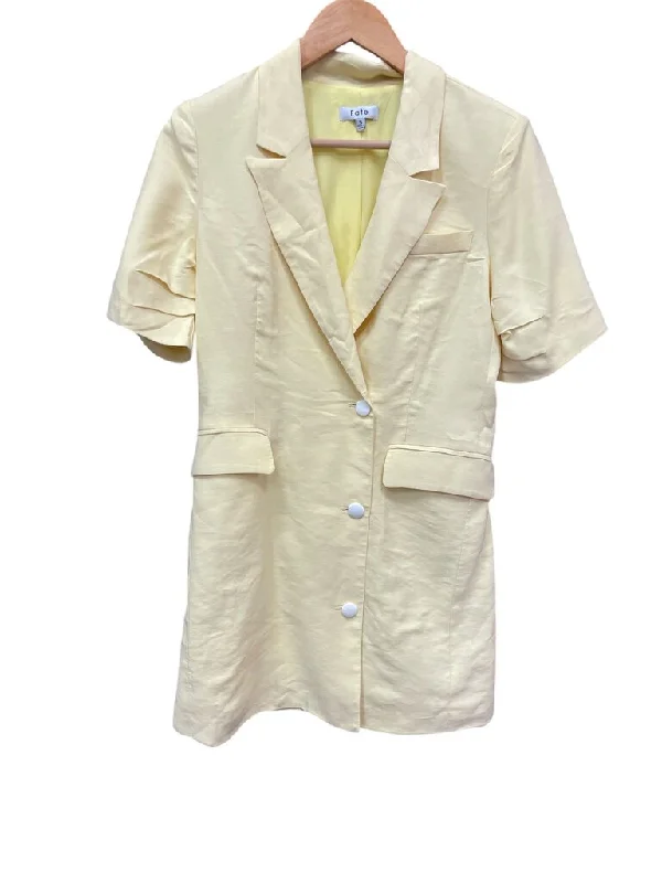 Fate Yellow Button Up Blazer Dress - Size Small Women's Handmade Blazer