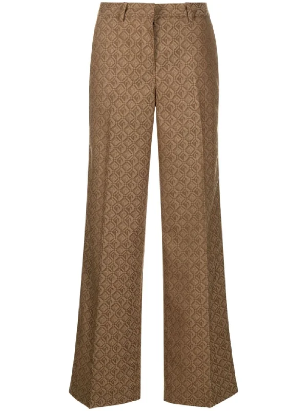 Marine Serre Trousers Beige Trousers practical easy-care