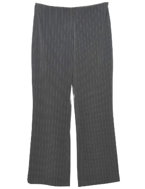 Pinstripes Grey Trousers - W30 L30 Trousers Designer Luxury