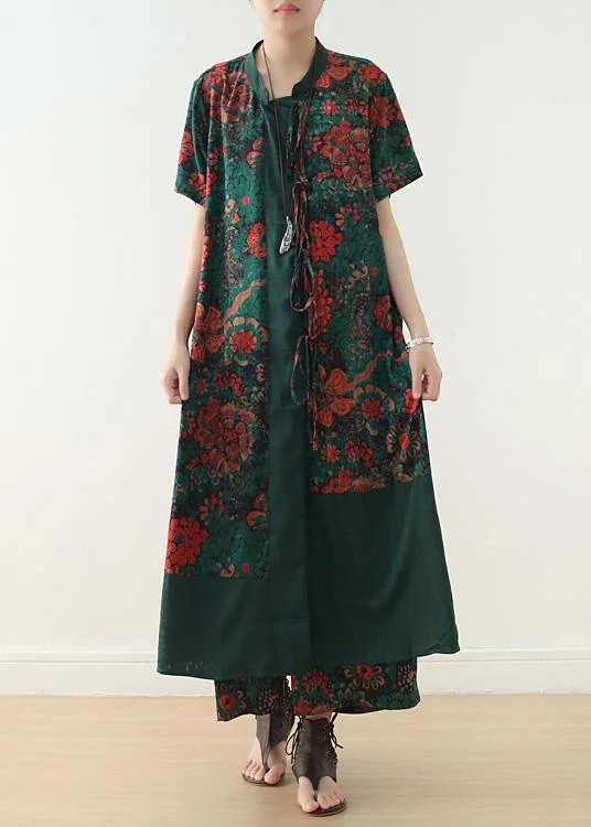 summer silk blended two pieces v neck short sleeve cardigan with elastic waist wide leg pants Notch Collar Peter Pan Collar Cowl Neck summer silk blended two pieces v neck short sleeve cardigan with elastic waist wide leg pants Notch Collar Peter Pan Collar Cowl Neck