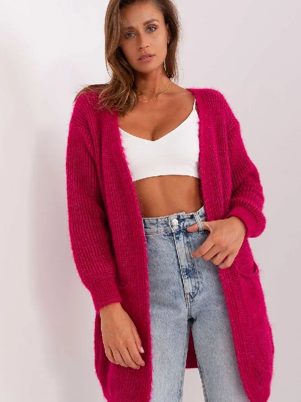 Cardigan Italy Moda Transparent Opaque Sheer