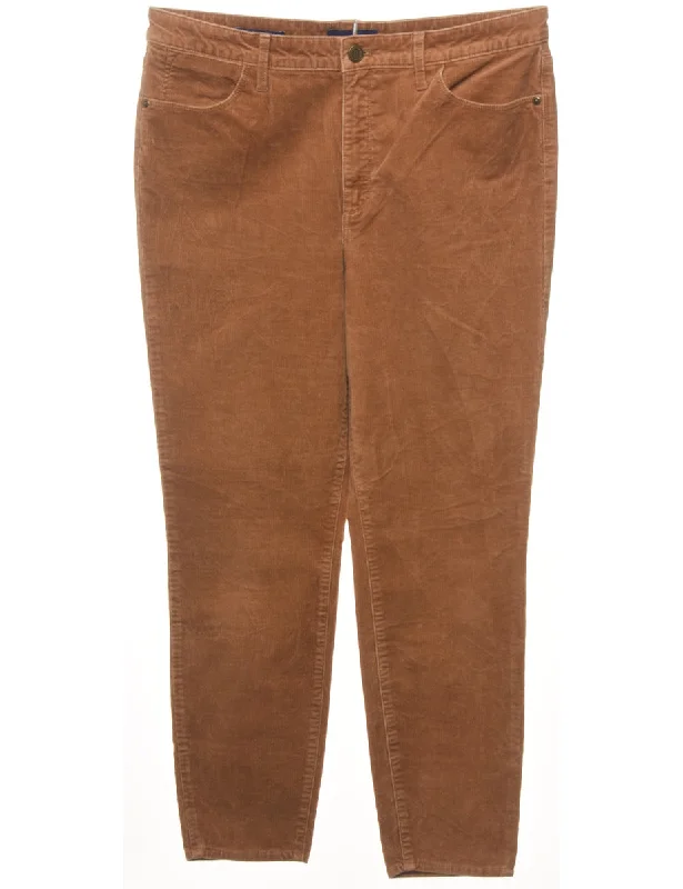 Talbots Brown Corduroy Trousers - W35 L27 Trousers Capri Summer