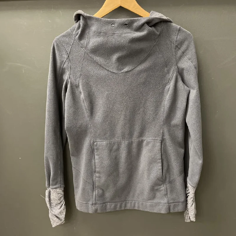 Lululemon - Women's Fleece Hoodie: Grey-women-SM Hoodie with Hem Elastic Stretchable Comfortable Lululemon - Women's Fleece Hoodie: Grey-women-SM Hoodie with Hem Elastic Stretchable Comfortable