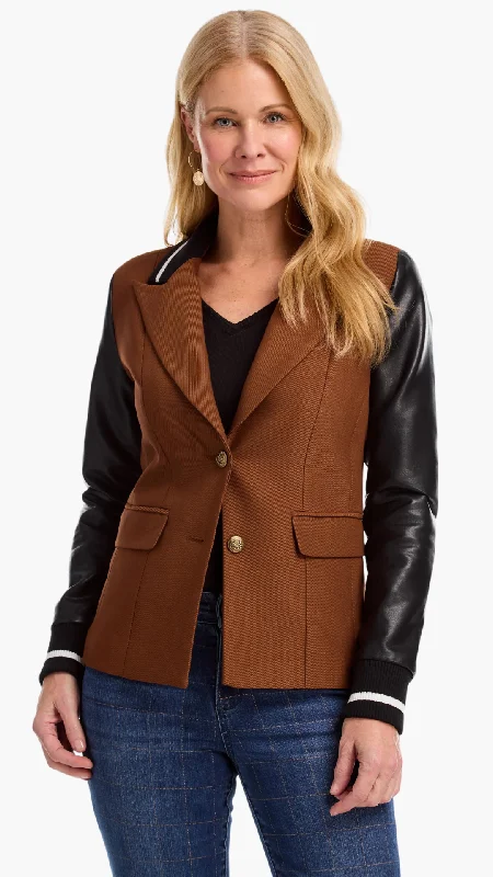 Mixed Media Blazer. Style FD1106073 Women's Vintage Jacket