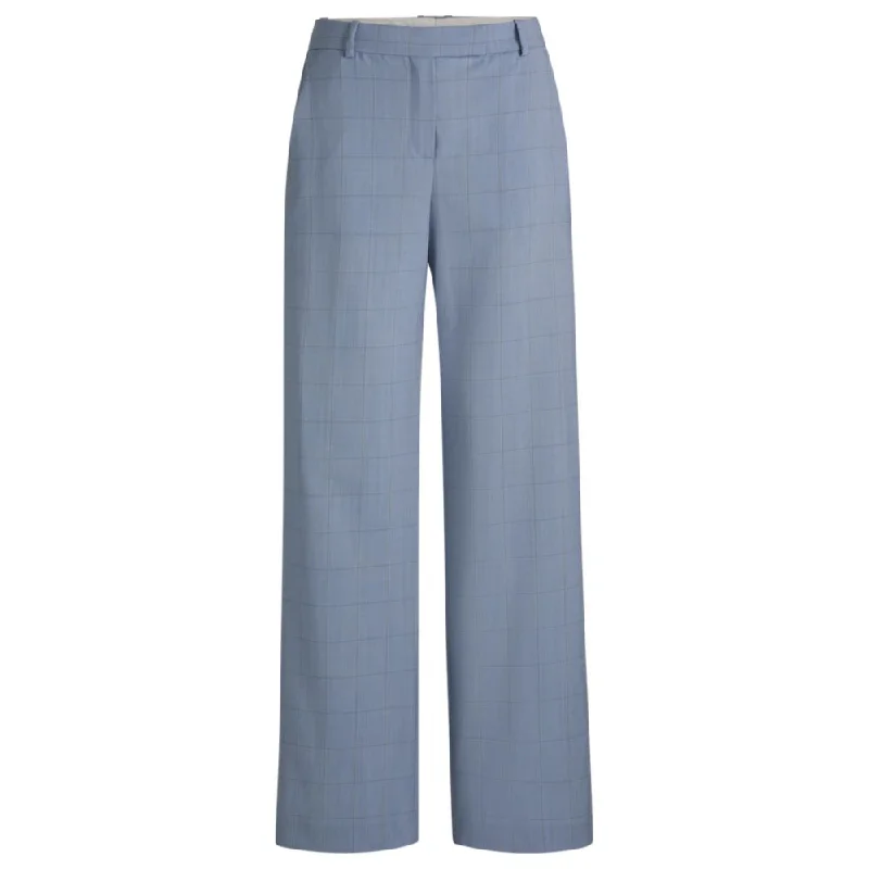 Regular-fit trousers in checked wool Trousers stylish elegant