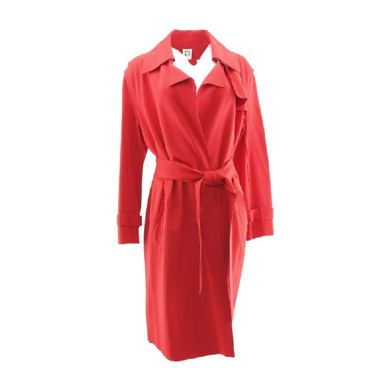 Red Solid Coat Kimono Robe Cloak