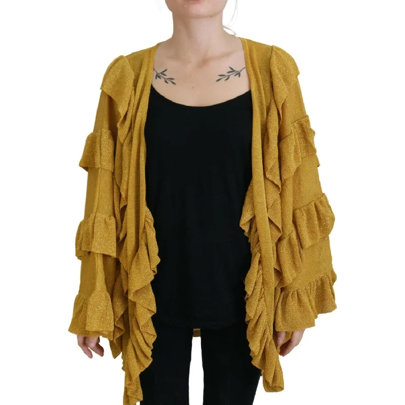 Aniye By Elegant Gold Cardigan Sweater Nylon Fabric Polyester Fabric Spandex Fabric
