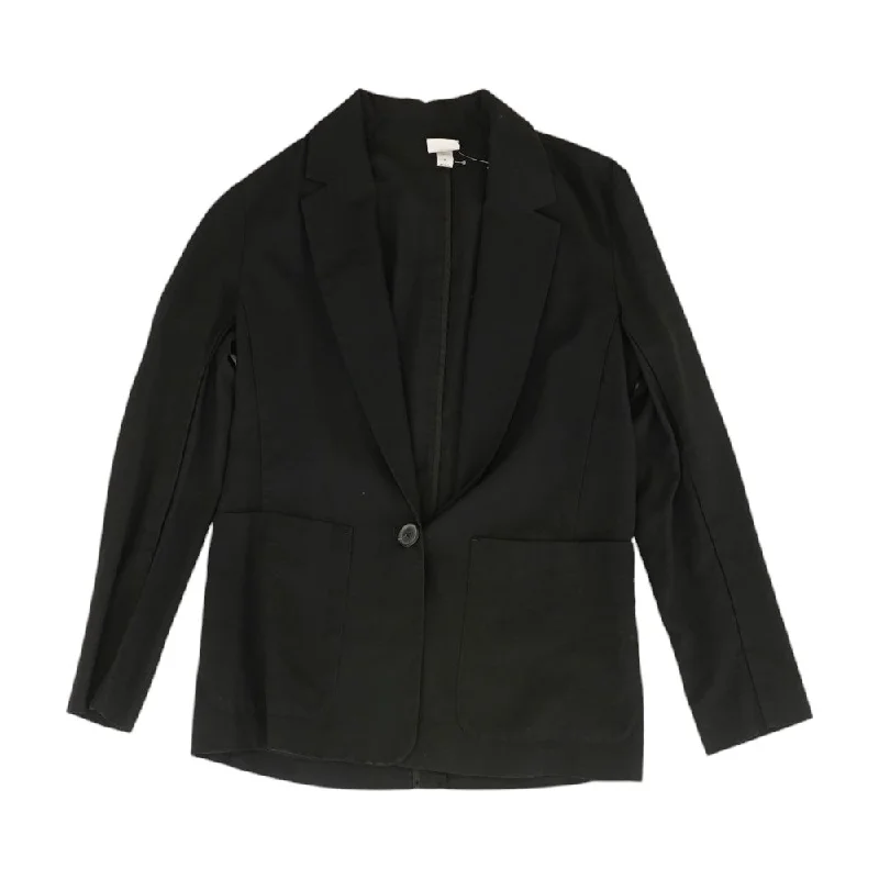 Black Solid Blazer Women's Plaid Suit