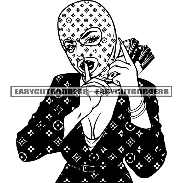 Shut Up Hand Sign Afro Sexy Woman Wearing Coat And Face Musk Design Element Hand Holding Money Vector BW Artwork SVG JPG PNG Vector Clipart Cricut Silhouette Cut Cutting Down Puffer Quilted Shut Up Hand Sign Afro Sexy Woman Wearing Coat And Face Musk Design Element Hand Holding Money Vector BW Artwork SVG JPG PNG Vector Clipart Cricut Silhouette Cut Cutting Down Puffer Quilted
