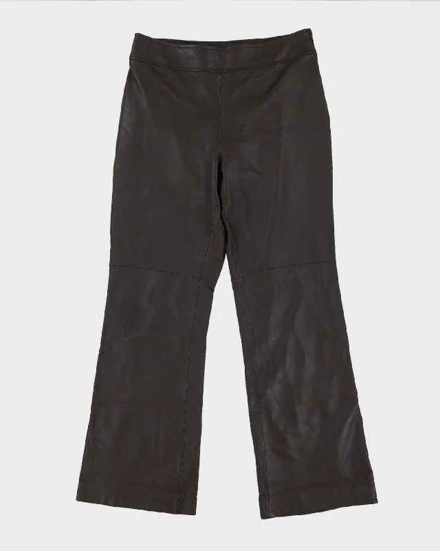 Brown Leather Trousers - W30 L31 Trousers fashionable chic