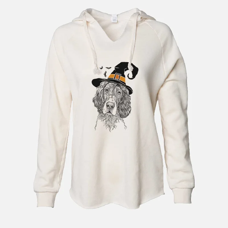 Witch Sir Rexford the Blue Belton English Setter - Cali Wave Hooded Sweatshirt Hoodie with Full-Zip Functional Layering Witch Sir Rexford the Blue Belton English Setter - Cali Wave Hooded Sweatshirt Hoodie with Full-Zip Functional Layering