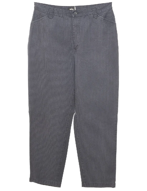 Tapered Navy Lee Striped Trousers - W34 L29 Trousers luxurious high-end