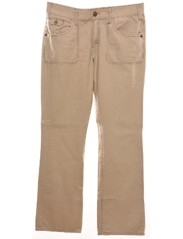 Levi's Beige Straight-Leg Trousers - W35 L34 Trousers Cargo Utility