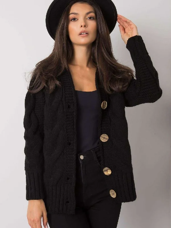 Cardigan Rue Paris Notch Collar Peter Pan Collar Cowl Neck