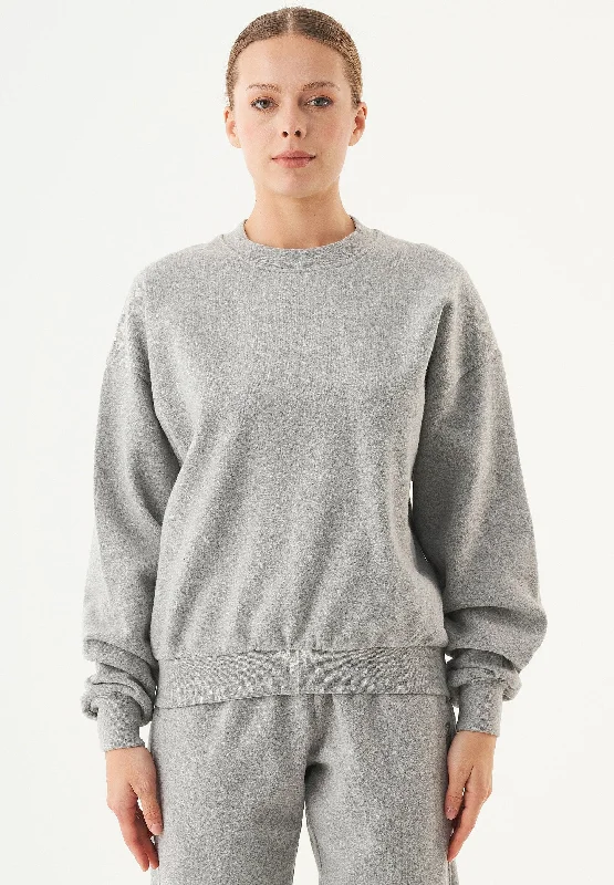 Buket Soft Touch Organic Cotton Sweatshirt Grey Melange Hoodie with Zipper Versatile Modern Buket Soft Touch Organic Cotton Sweatshirt Grey Melange Hoodie with Zipper Versatile Modern