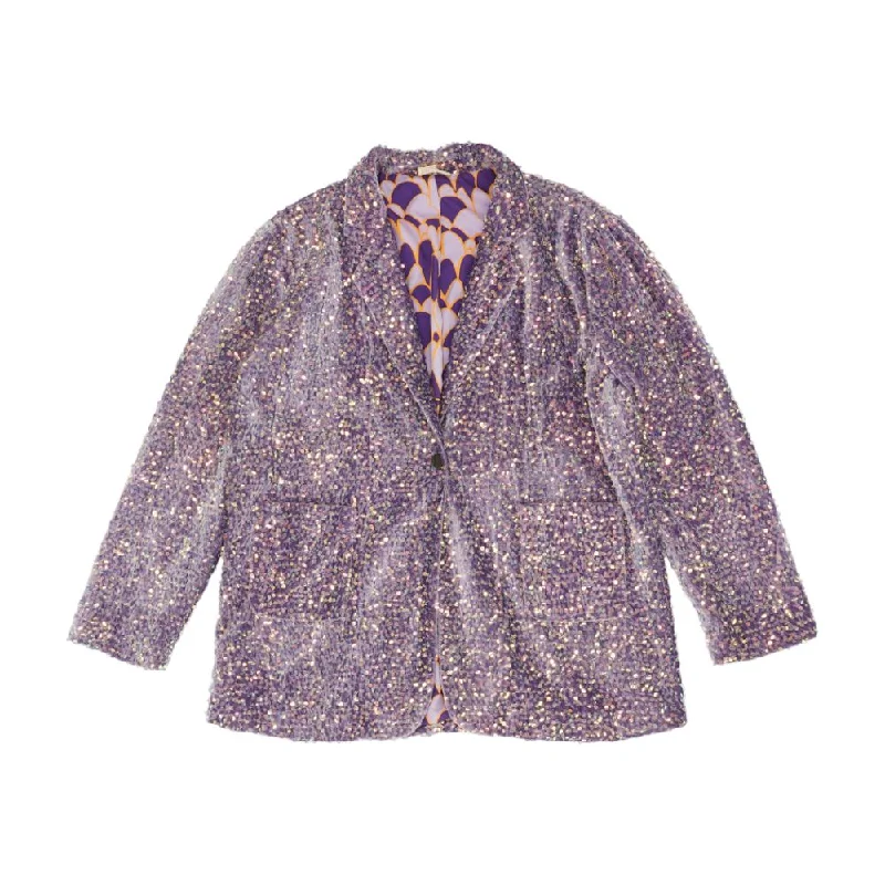 Purple Solid Blazer Women's Classic Blazer