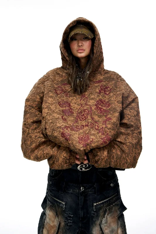 Totem Camouflage Coat Denim Leather Suede