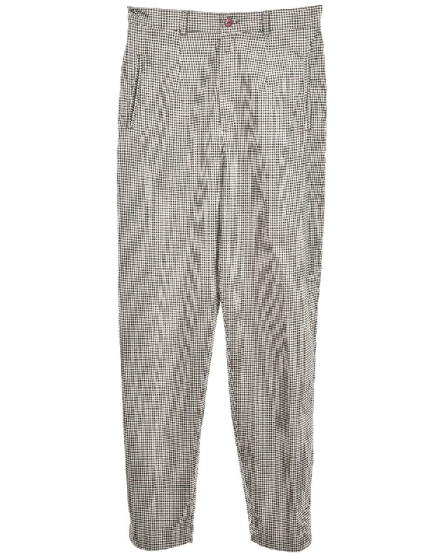 Checked Trousers - W28 L30 Trousers Silk Elegant